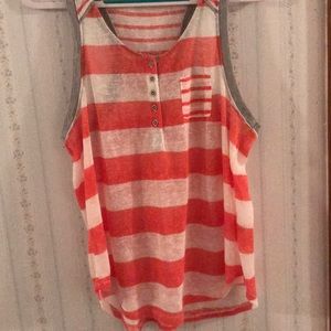 Orange and white stripped top